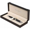 Ручка подарочная перьевая Cabinet Toledo, корпус черный с серебристым