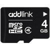Карта памяти Addlink microSDHC Premium Quality (Class 4) 4GB + адаптер
